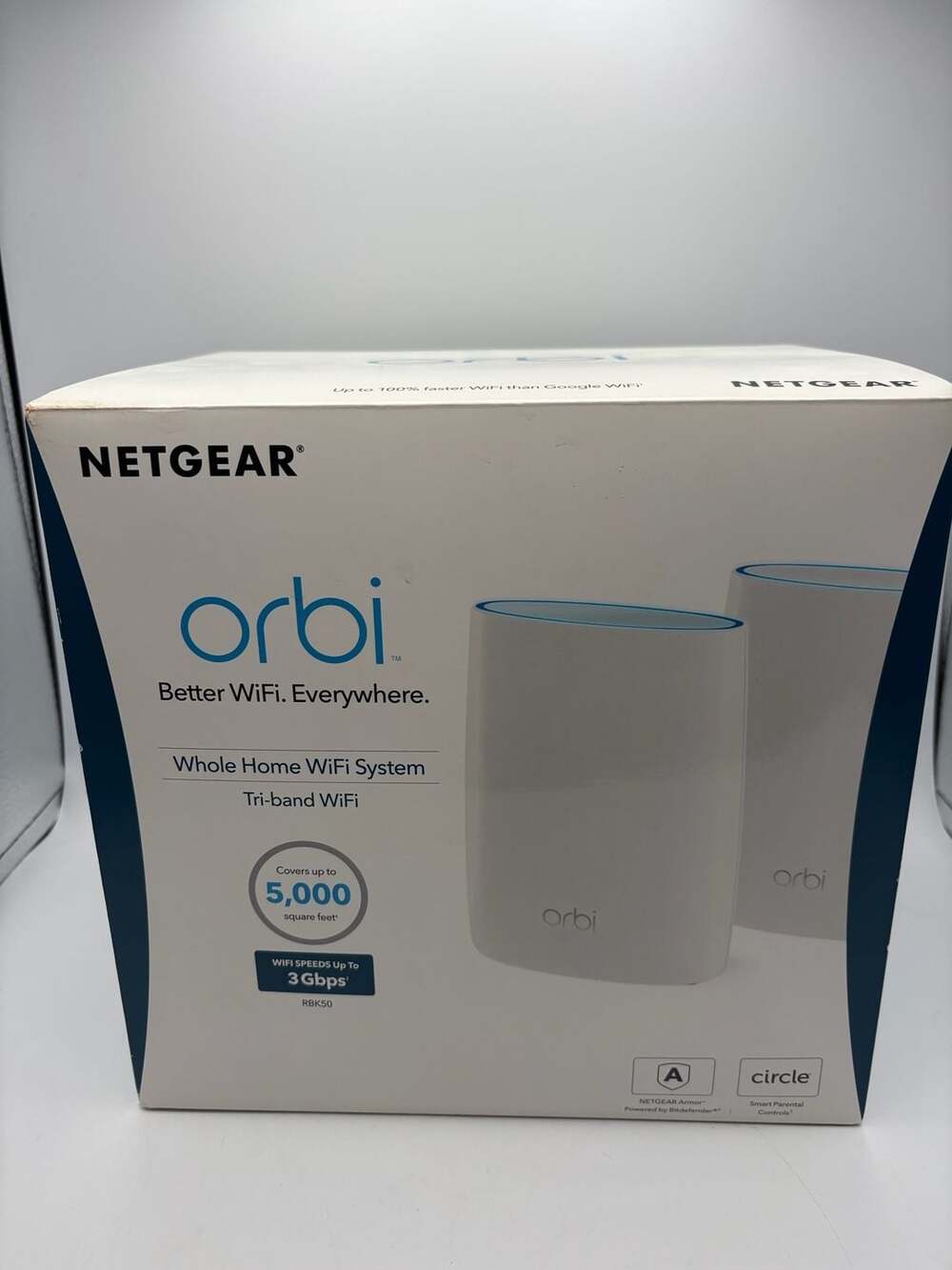 Netgear Orbi RBK50 Whole Home Mesh WiFi System AC3000 Tri-Band